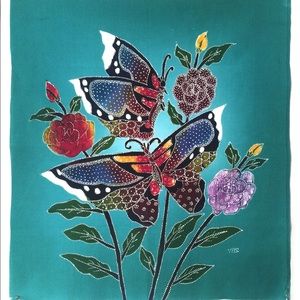 Butterfly Batik Textile Art